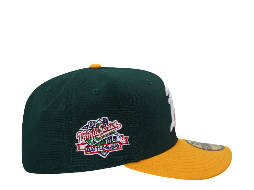 New Era Oakland Athletics World Series 1989 Green Two Tone Edition 59Fifty Pre Curved Fitted Cap