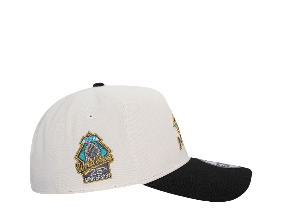 New Era Miami Marlins 25th Anniversary Chrome Gold Two Tone Edition 9Forty A Frame Snapback Cap