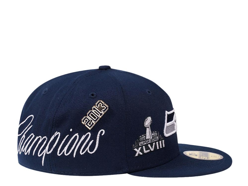 New Era Seattle Seahawks Historicchamps Navy 59Fifty Fitted Cap