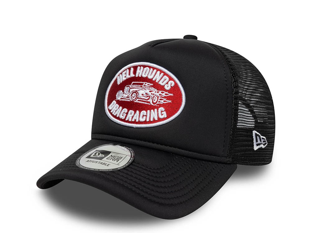 New Era Hellhounds Drag Racing Graphic Patch 9Forty A Frame Trucker Snapback Cap