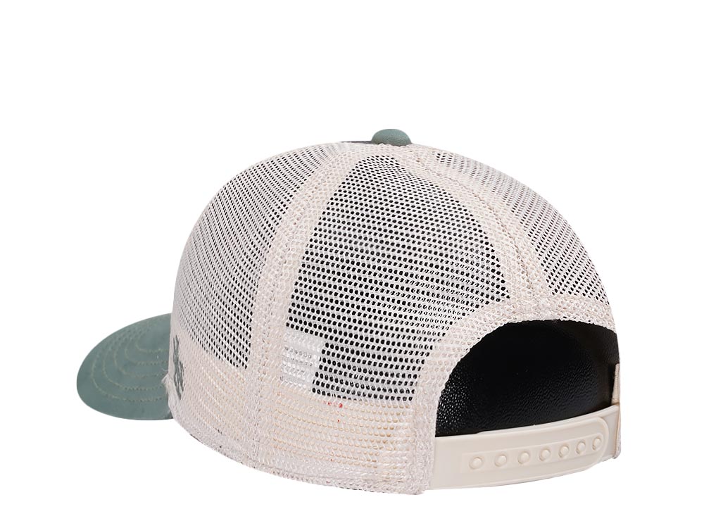 American Needle Vermont Domino Ivory Cool Gray Cedar Trucker Snapback Cap