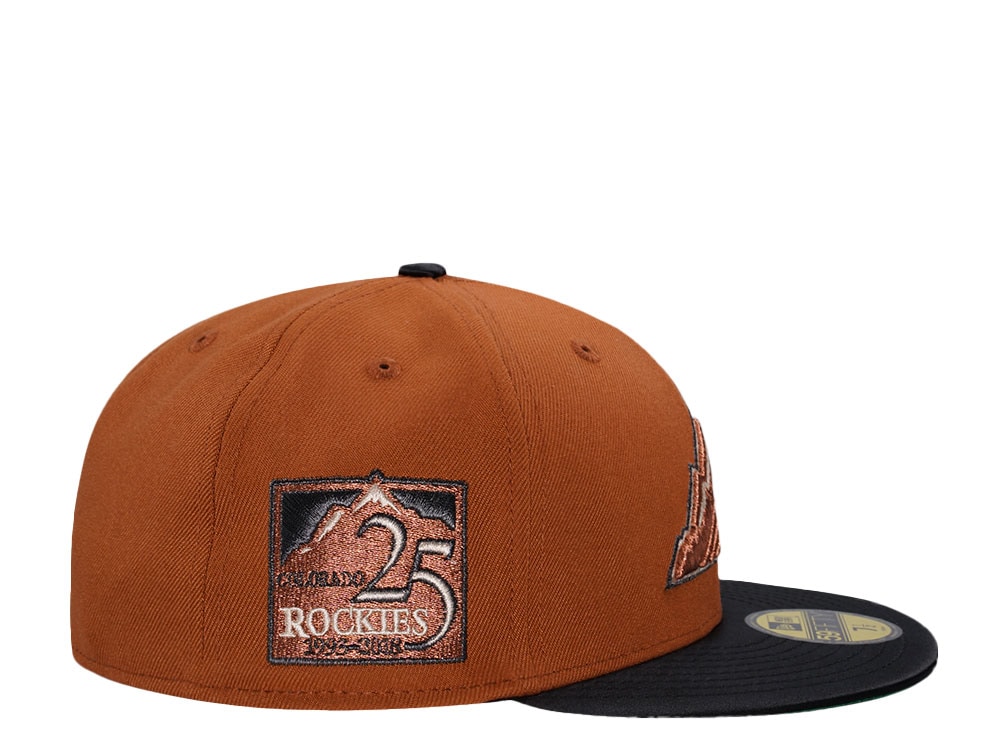 New Era Colorado Rockies 25th Anniversary Earthy Copper Satin Brim Two Tone Edition 59Fifty Fitted Cap
