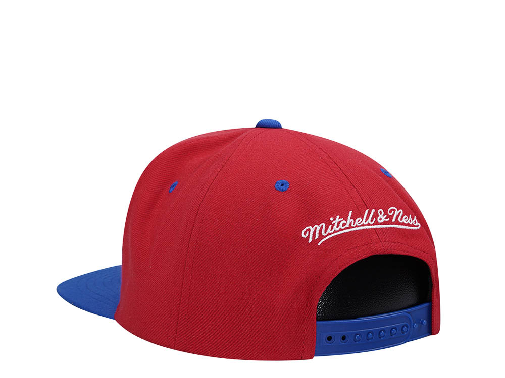 Mitchell & Ness Detroit Pistons Transcript Red Two Tone Snapback Cap