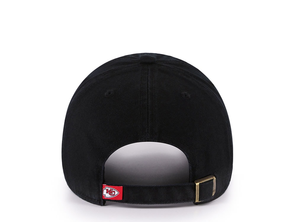 47Brand Kansas City Chiefs Black Classic Edition Clean Up Strapback Cap