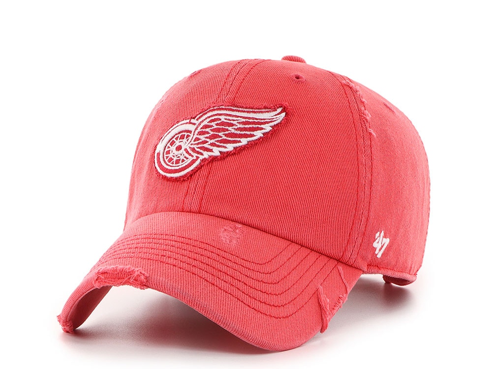 47 Brand Detroit Red Wings Weathered Red Clean Up Strapback Cap