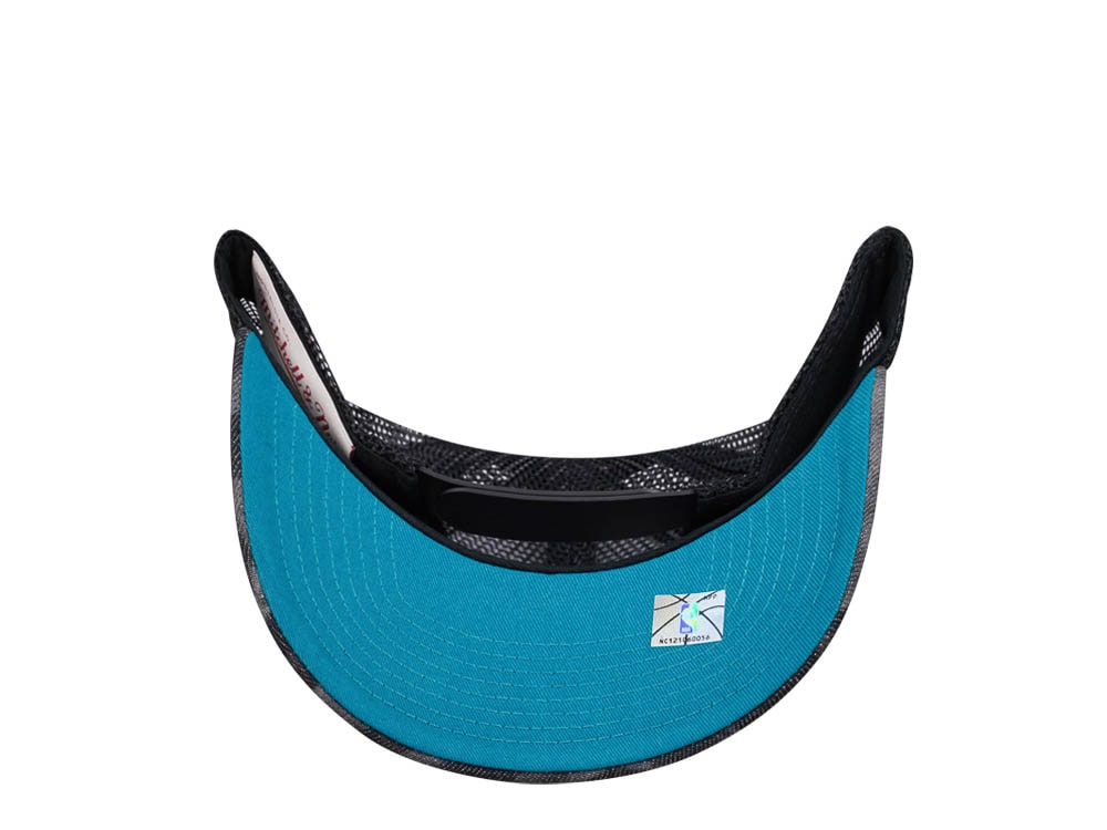 Mitchell & Ness Charlotte Hornets Burnt Ends Black Trucker Snapback Cap