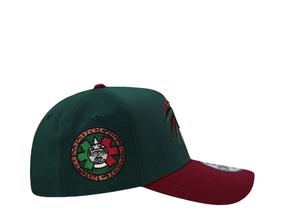 New Era Mexico Aztec Skull Warrior Dark Green Two Tone Edition 9Forty A Frame Snapback Cap
