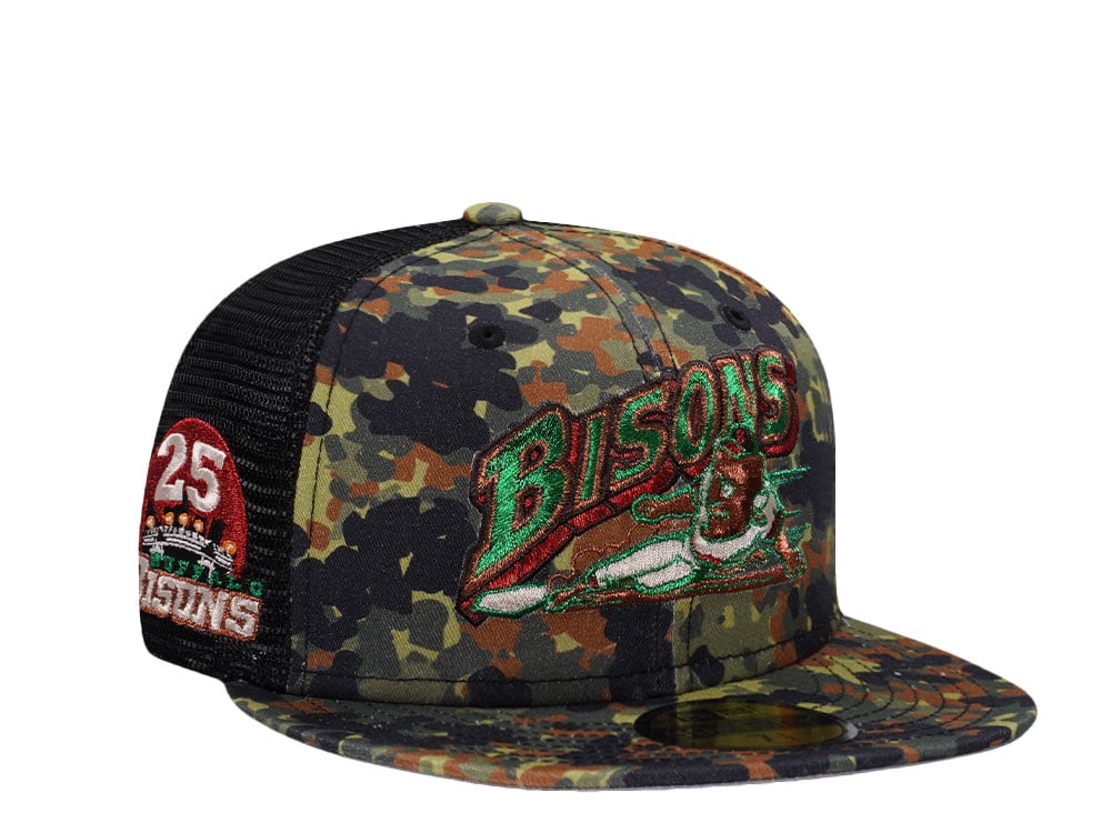 New Era Buffalo Bisons 25th Anniversary Flecktarn Copper Trucker Edition 59Fifty Fitted Cap