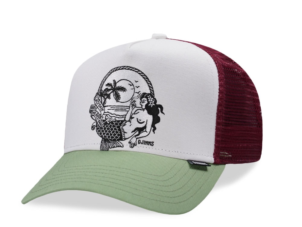 Djinns HFT Lazy Mermaid White Trucker Snapback Cap
