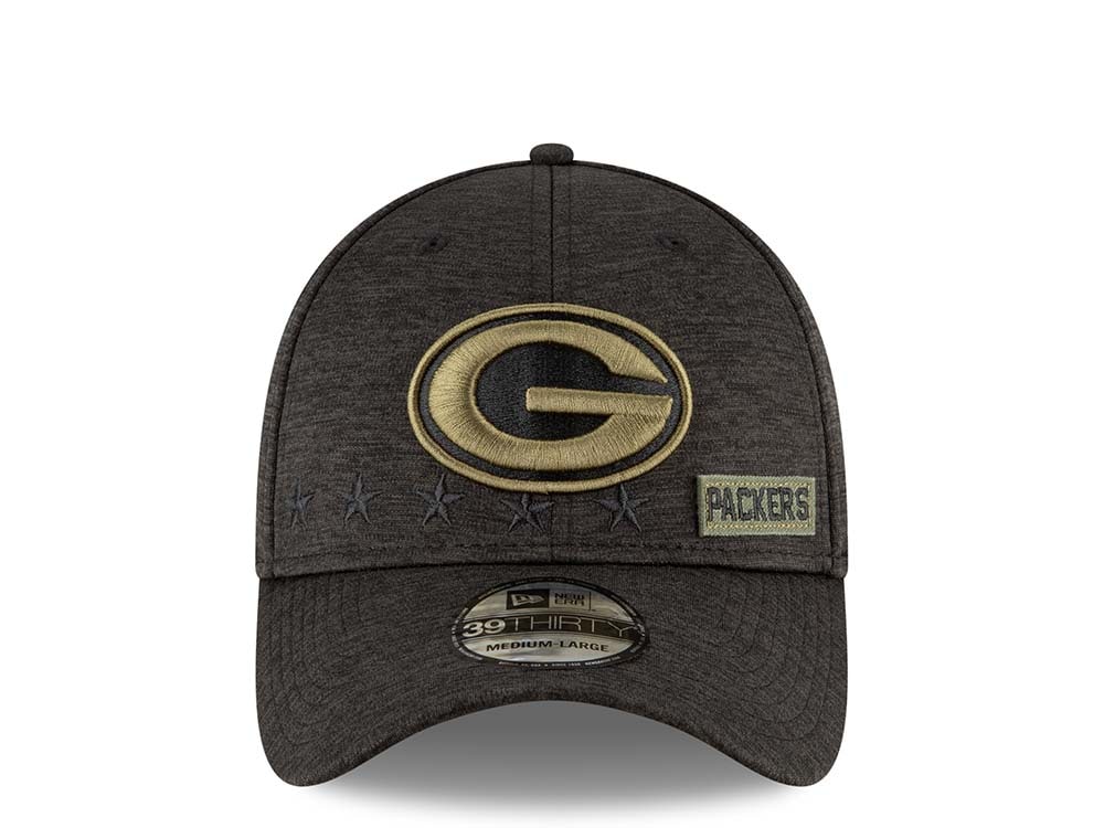 New Era Green Bay Packers Salute to Service 2020 39Thirty Stretch Cap