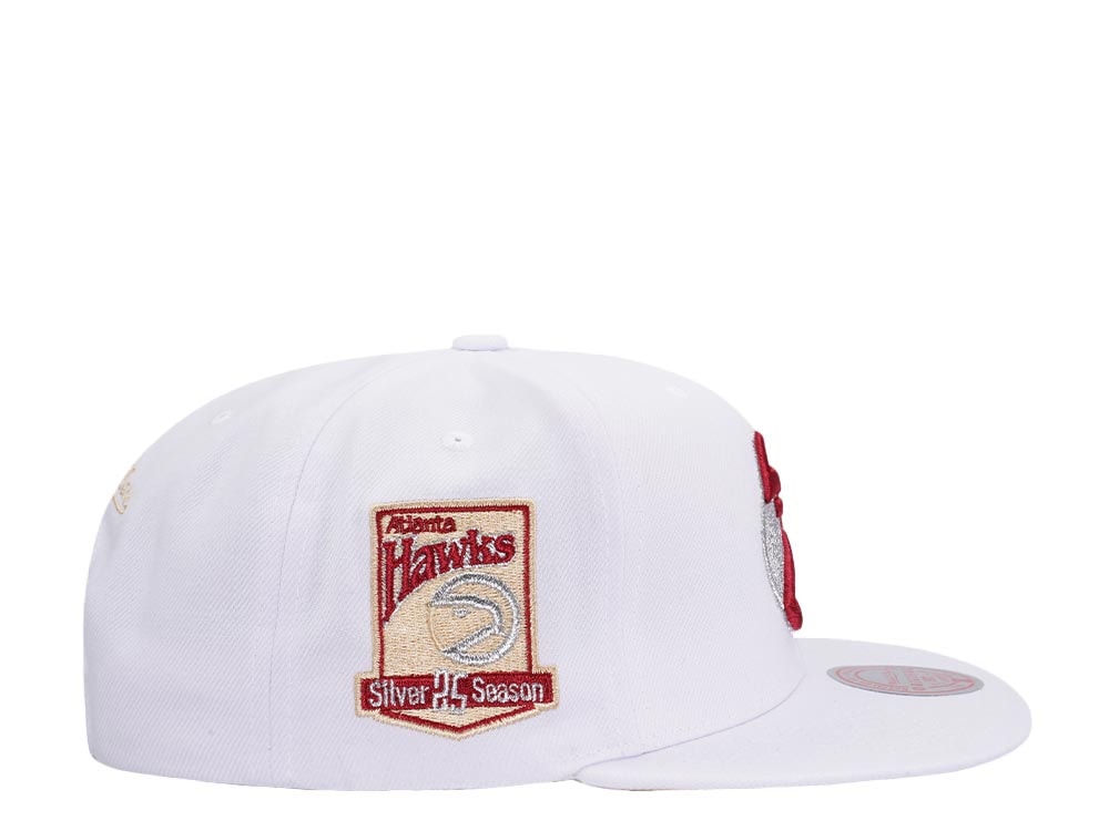Mitchell & Ness Atlanta Hawks 25th Anniversary Winter White Hardwood Classic Snapback Cap