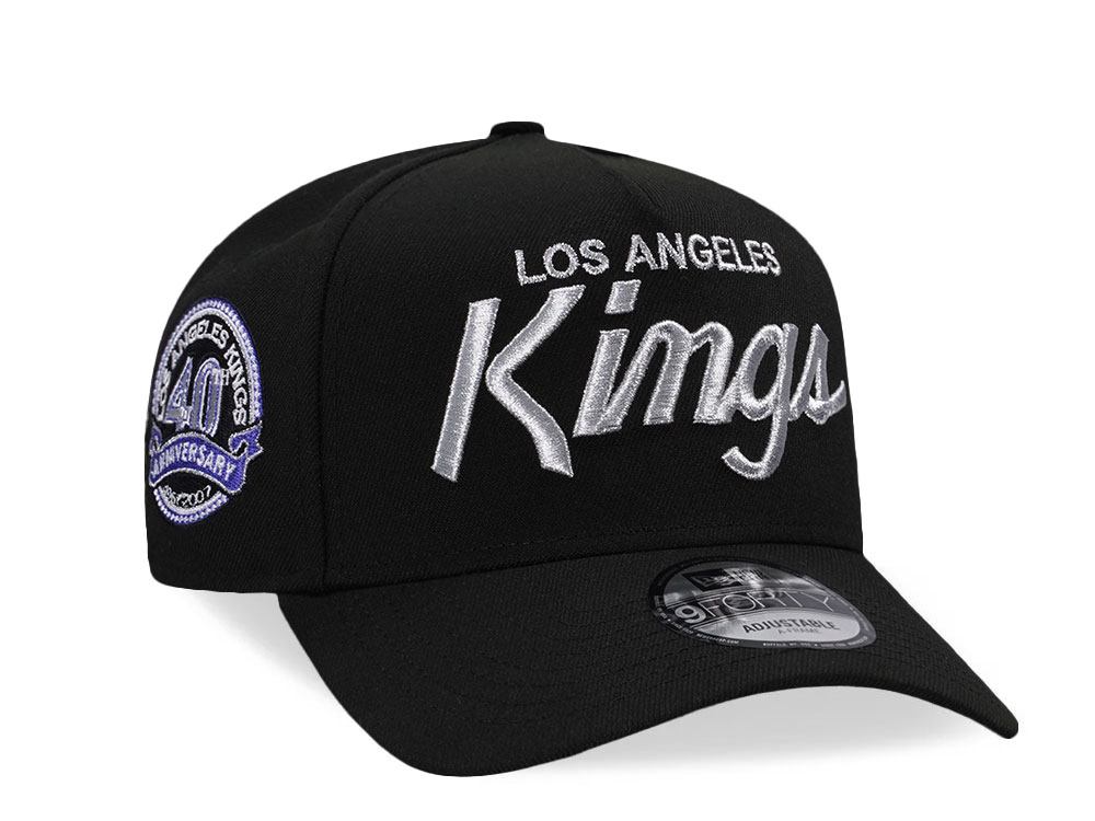 New Era Los Angeles Kings 40th Anniversary Black Silver Edition 9Forty A Frame Snapback Cap