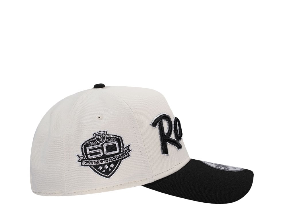 New Era Las Vegas Raiders 50th Anniversary Chrome Two Tone Edition 9Forty A Frame Snapback Cap