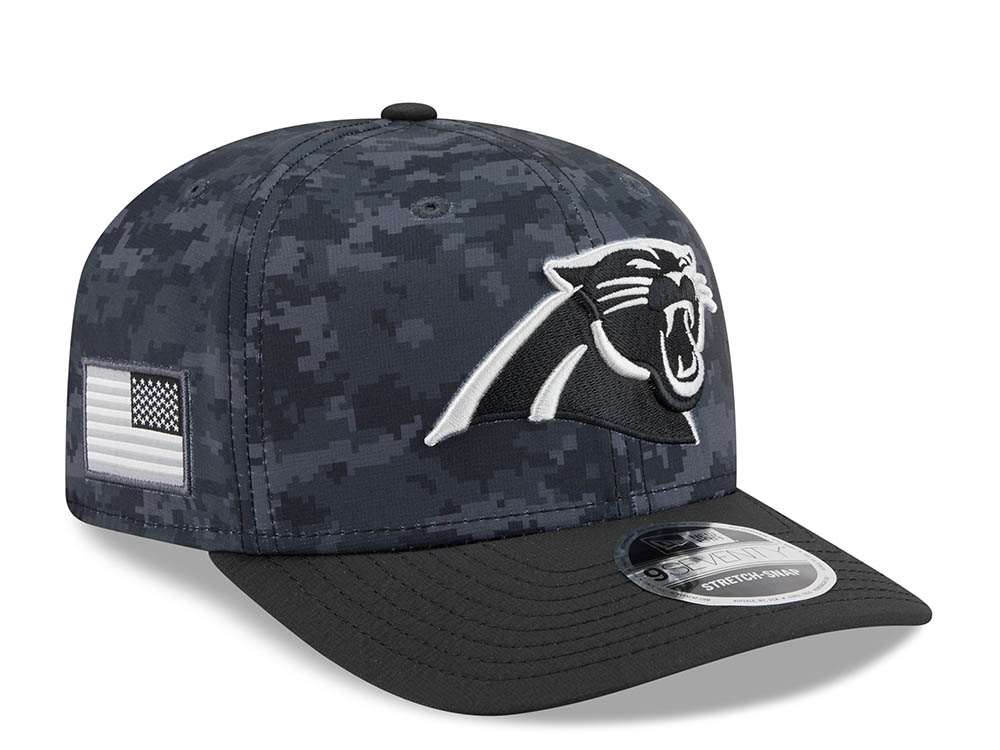 New Era Carolina Panthers NFL Salute to Service 2026 Digi Camo Black 9Seventy Stretch Snapback Cap