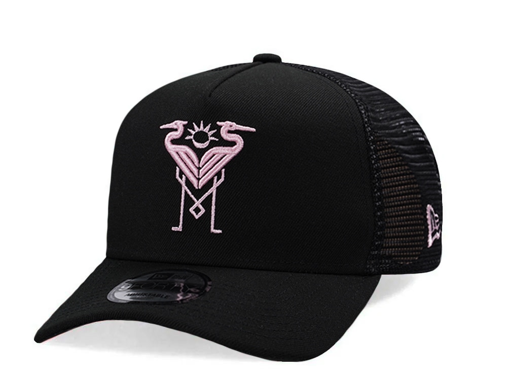 New Era Inter Miami Logo Black Prime Edition 9Forty A Frame Trucker Snapback Cap