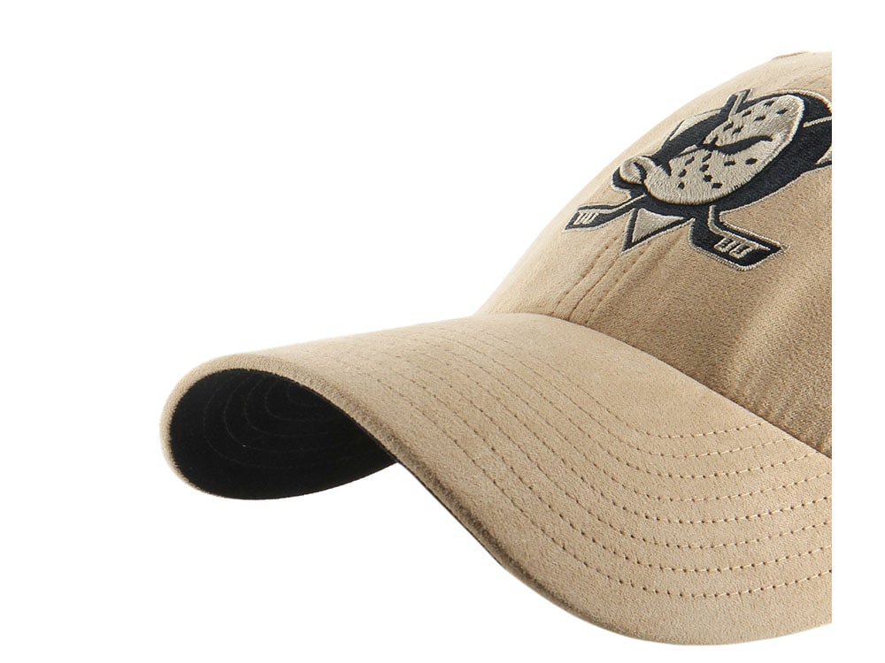 47Brand Anaheim Ducks Khaki Ballpark Suede Edition Clean Up Strapback Cap