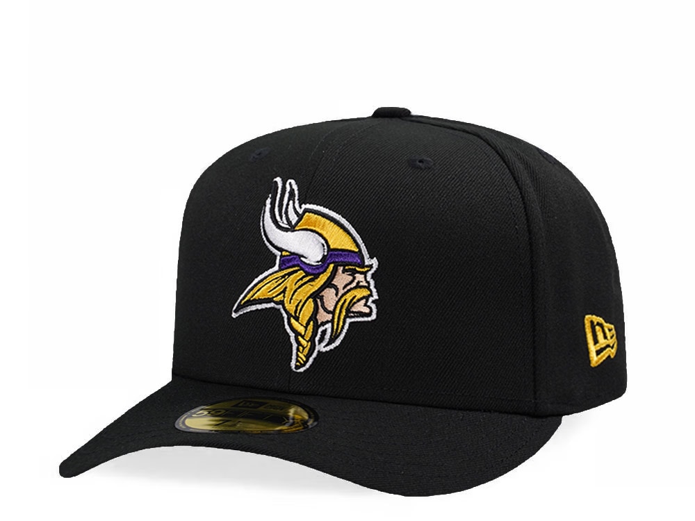 New Era Minnesota Vikings Black Classic Edition Pre Curved 59Fifty Fitted Cap