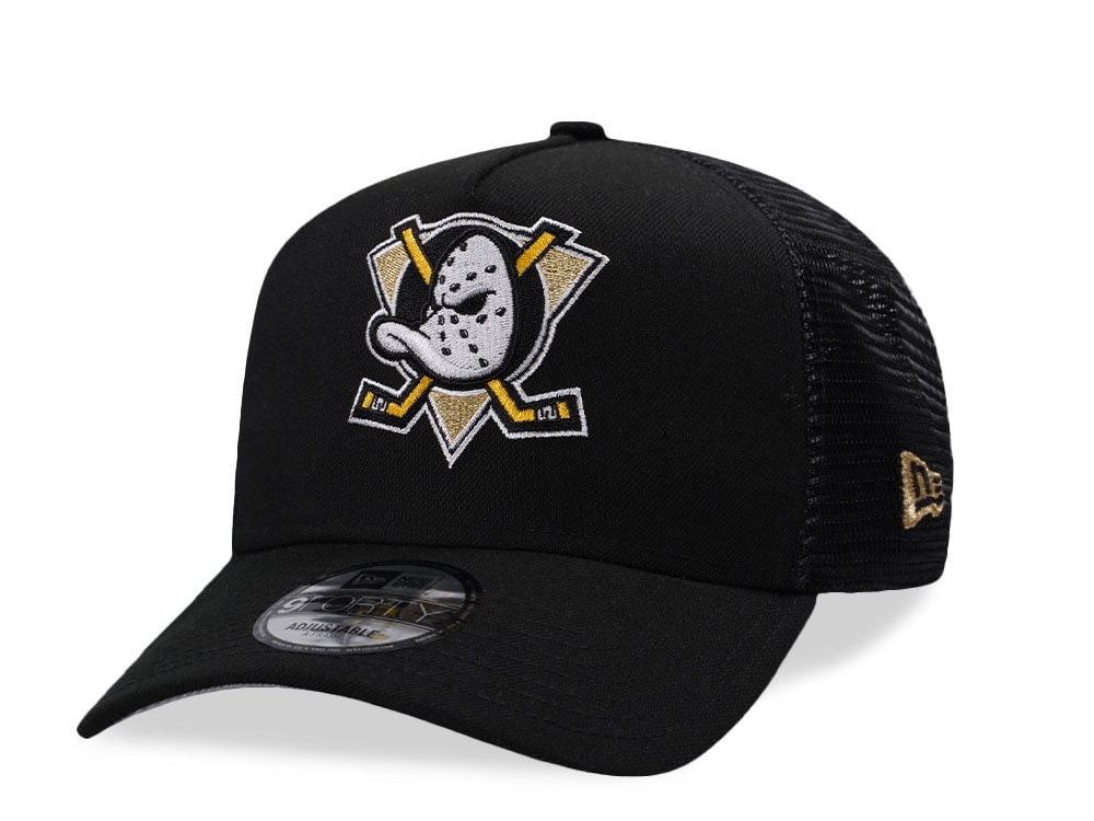 New Era Anaheim Ducks Black Prime Edition 9Forty A Frame Trucker Snapback Cap