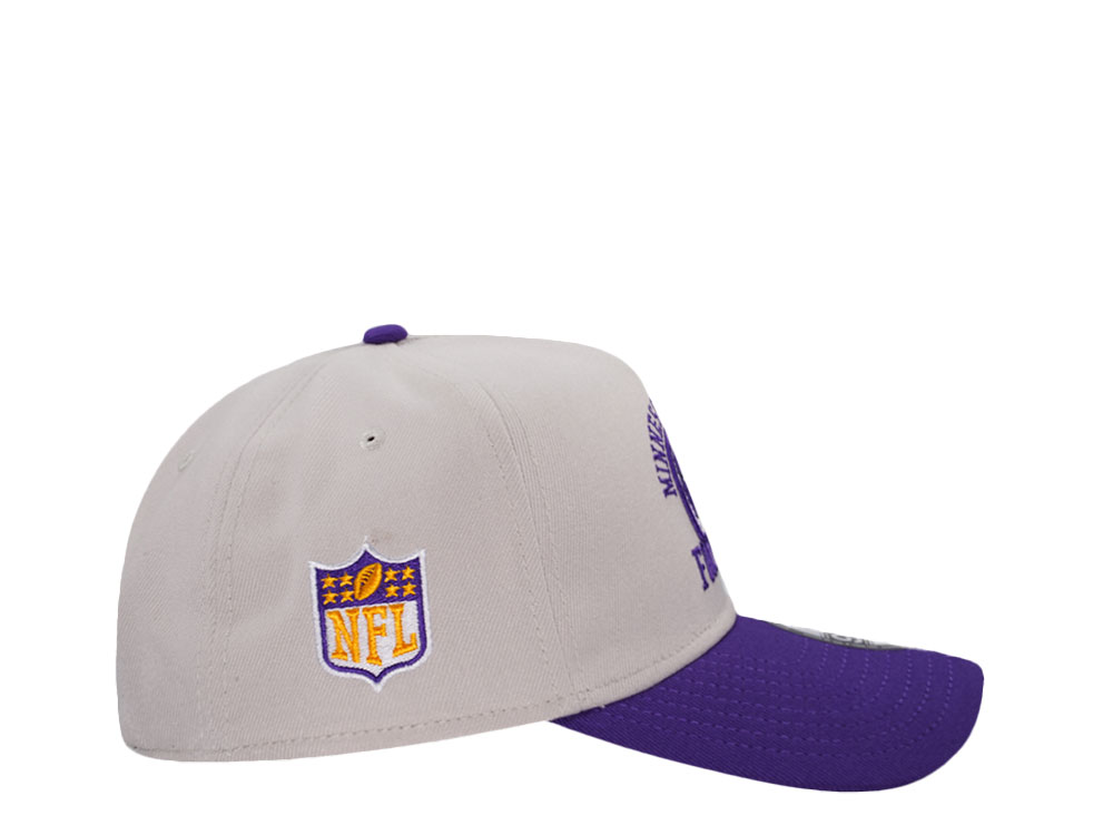 New Era Minnesota Vikings Stone Two Tone 9Forty A Frame Snapback Cap