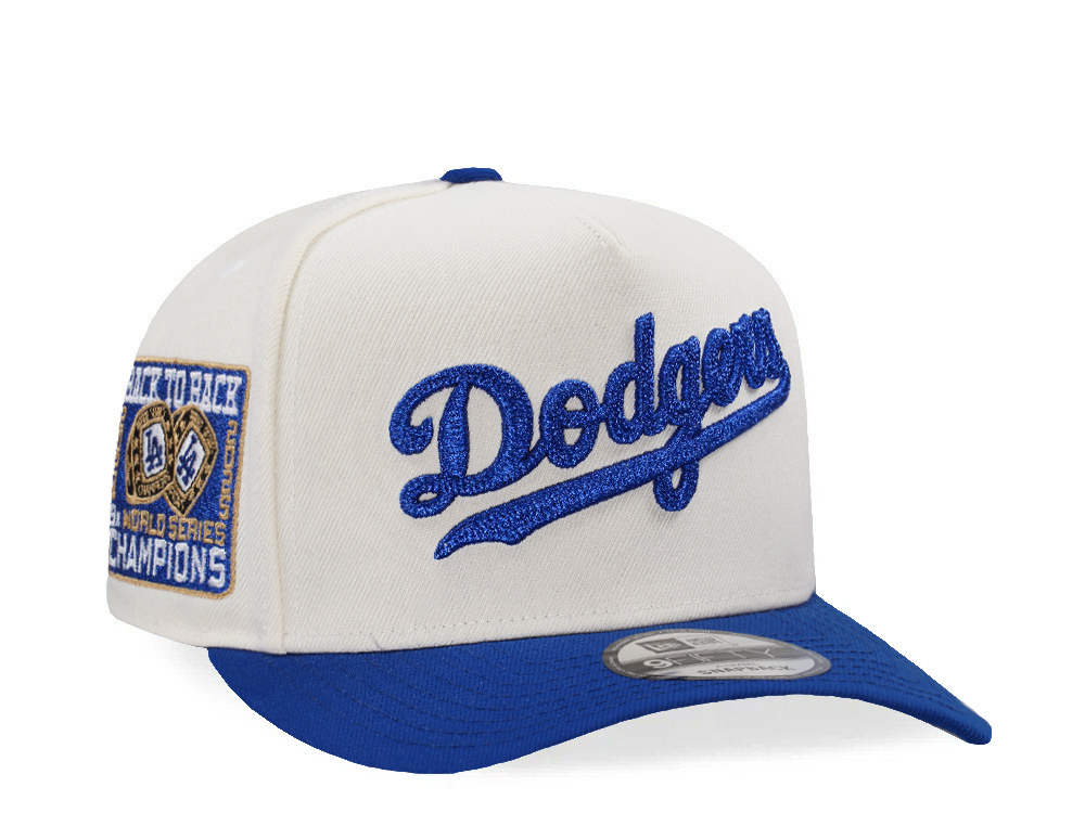 New Era Los Angeles Dodgers Back to Back World Series White Classic Edition 9Fifty A Frame Snapback Cap
