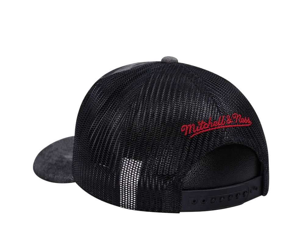 Mitchell & Ness Atlanta Hawks Burnt Ends Black Trucker Snapback Cap