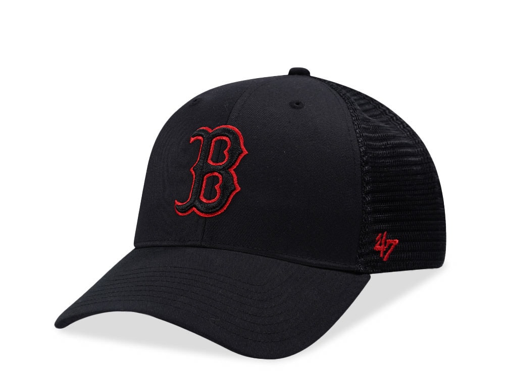 47Brand Boston Red Sox Black MVP Trucker Snapback Cap