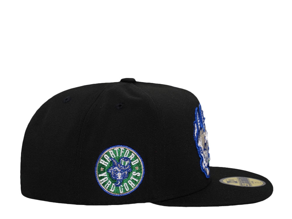 New Era Hartford Yard Goats Black Throwback Edition 59Fifty A Frame Fitted Cap