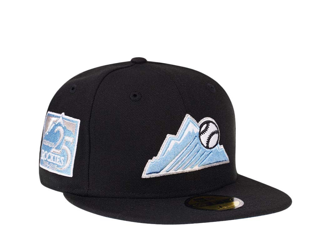 New Era Colorado Rockies 25th Anniversary Glacier Blue Silver Edition 59Fifty Fitted Cap