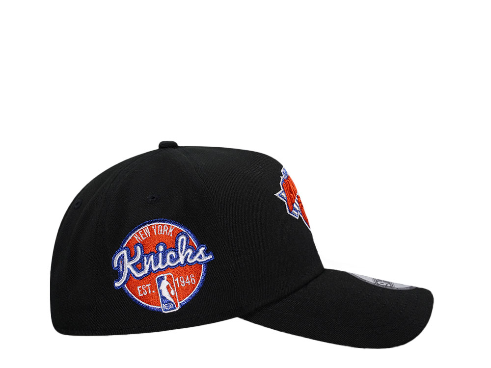 New Era New York Knicks Black Classic Edition 9Forty A Frame Snapback Cap