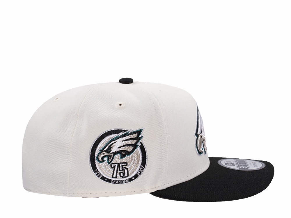 New Era Philadelphia Eagles 75th Anniversary Chrome Two Tone Edition 9Fifty A Frame Snapback Cap