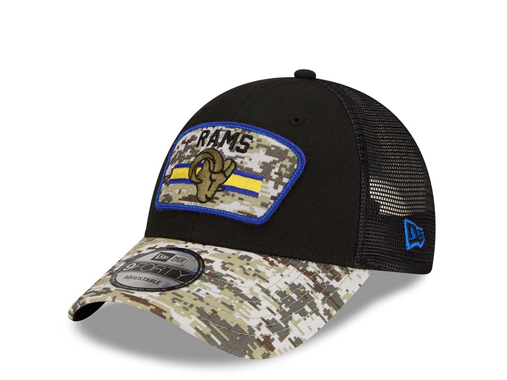 New Era Los Angeles Rams Salute to Service 21 9Forty Trucker Snapback Cap