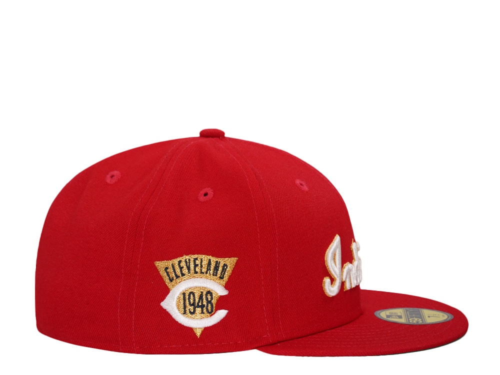 New Era Cleveland Indians 1948 Scarlet Red Throwback Edition 59Fifty Fitted Cap
