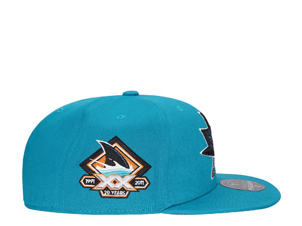 Mitchell & Ness San Jose Sharks 20 Years Edition Dynasty Fitted Cap
