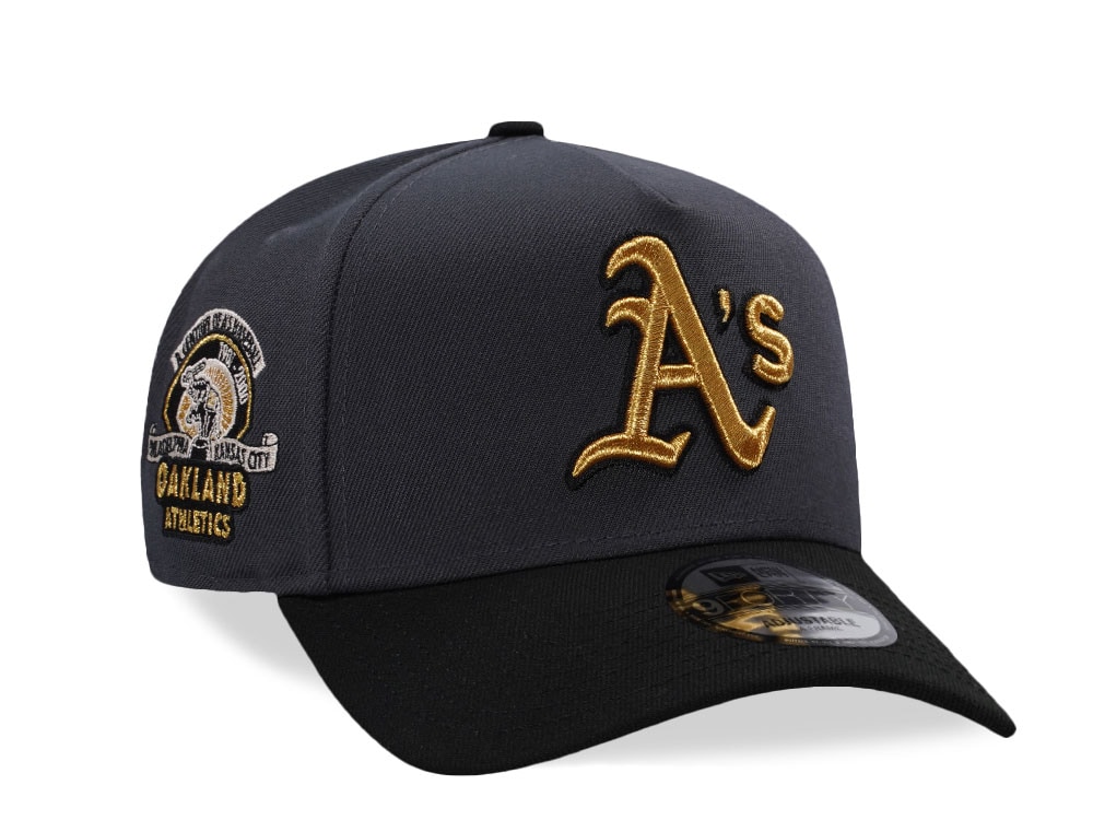 New Era Oakland Athletics 100th Anniversary Dark Gray Two Tone Edition 9Forty A Frame Snapback Cap