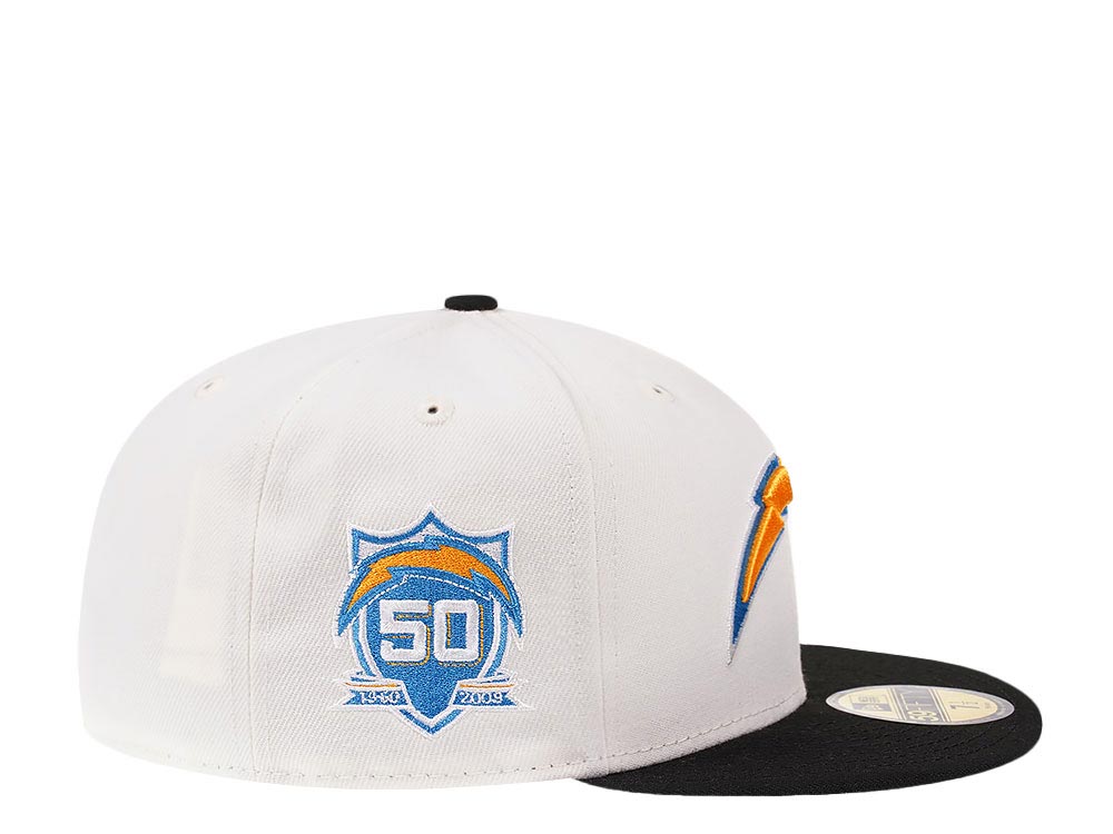 New Era Los Angeles Chargers 50th Anniversary Cream Dome Edition 59Fifty Fitted Cap
