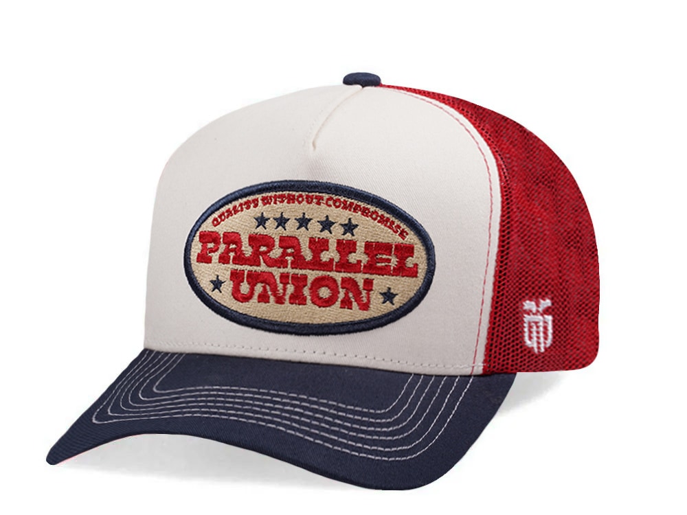 Parallel Union Oval Patch White Edition Trucker Snapback Cap