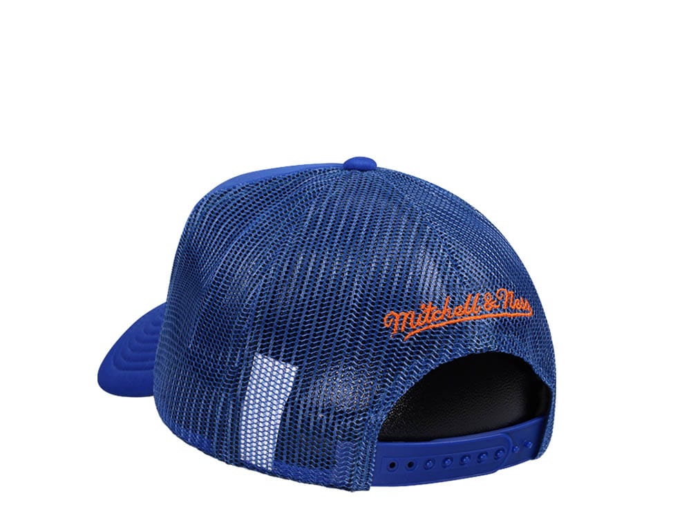 Mitchell & Ness New York Knicks Blue Billboard Trucker Snapback Cap