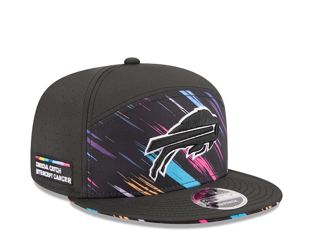 New Era Buffalo Bills Crucial Catch 2026 Black Edition 9Fifty Split Panel Snapback Cap