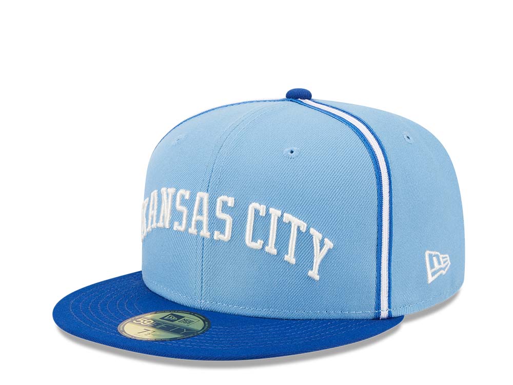 New Era Kansas City Royals Powder Blues Sky Throwback Edition 59Fifty Fitted Cap