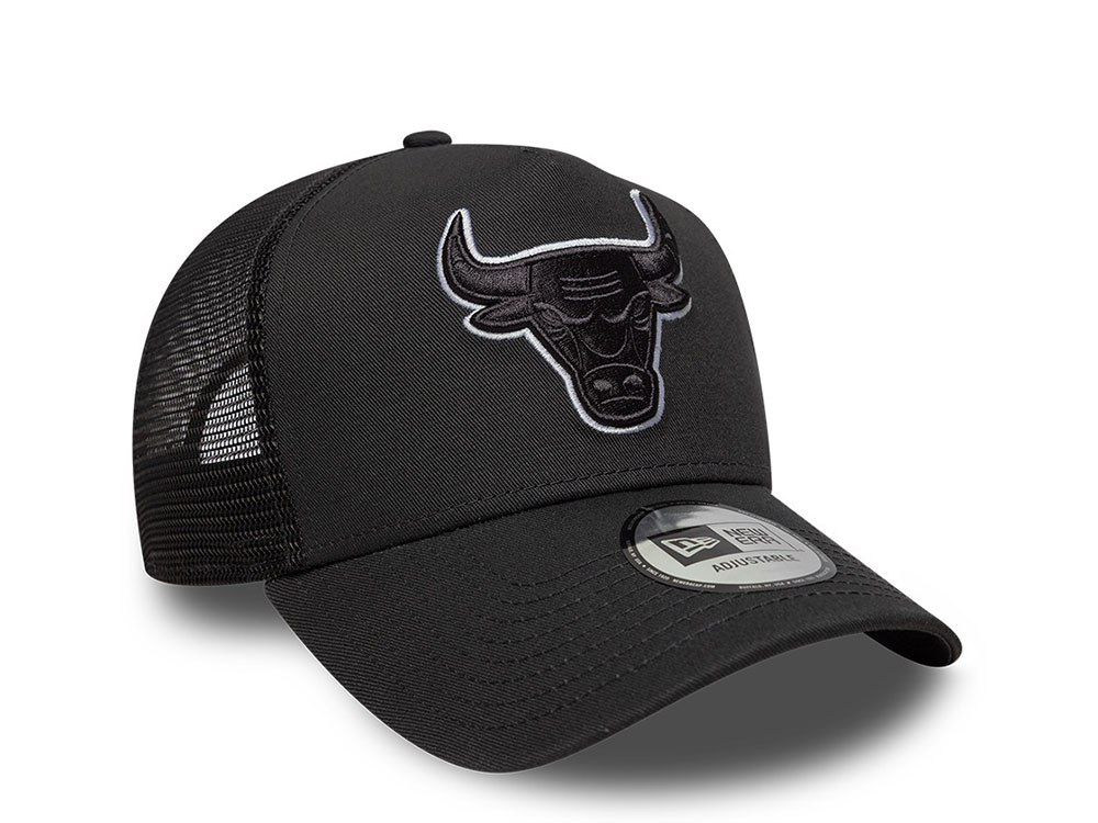 New Era Chicago Bulls Outline Black Edition 9Forty A Frame Trucker Snapback Cap