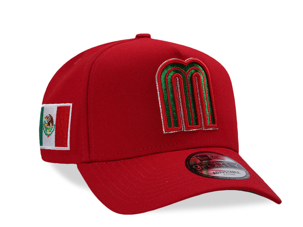 New Era Mexico World Baseball Classic Mexico Scarlet Edition 9Forty A Frame Snapback Cap