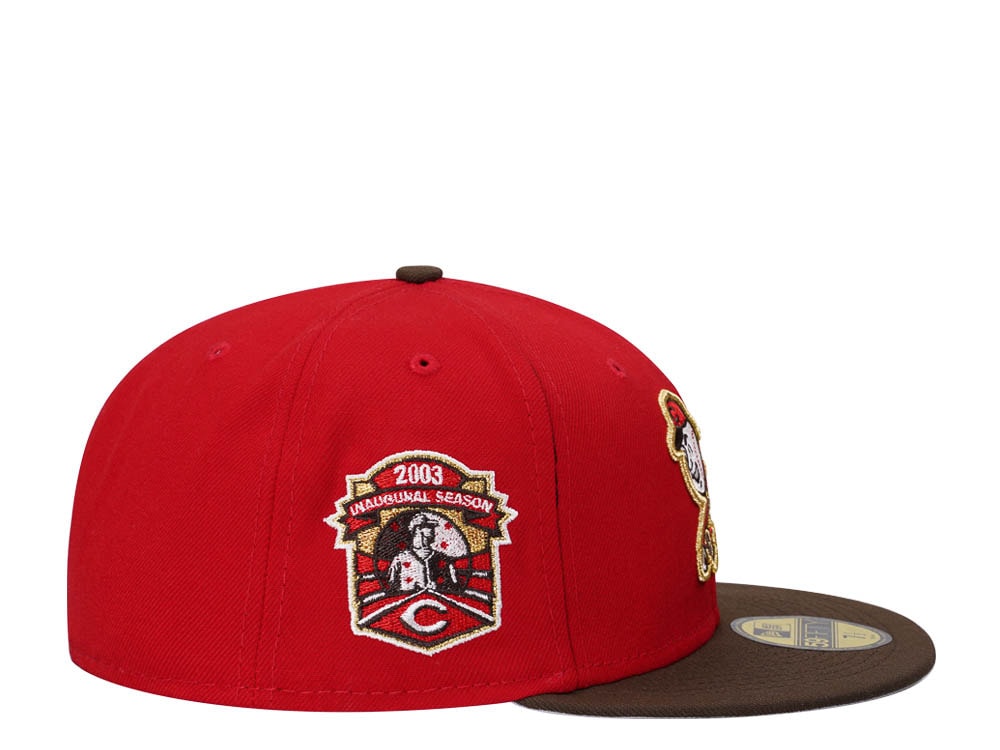 New Era Cincinnati Reds Inaugural Season 2003 Golden Chocolate Two Tone Prime Edition 59Fifty Fitted Cap