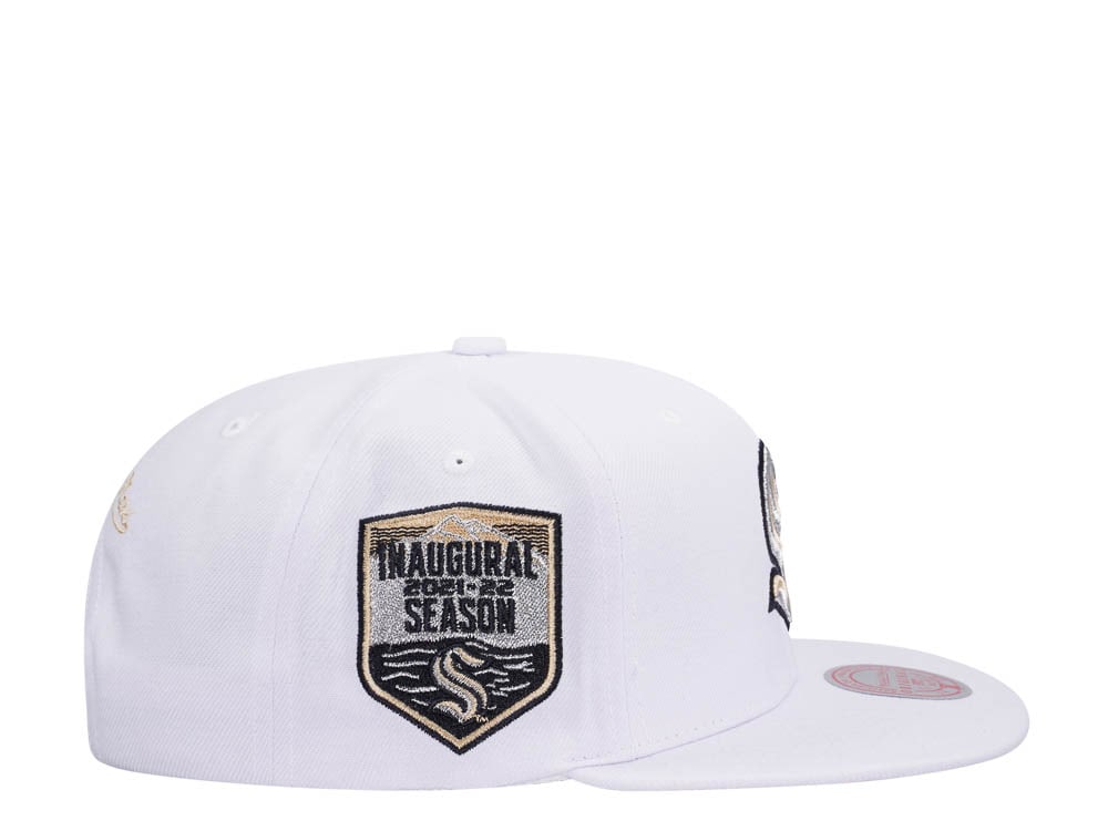 Mitchell & Ness Seattle Kraken Inaugural Season 2021-22 Winter White Snapback Cap