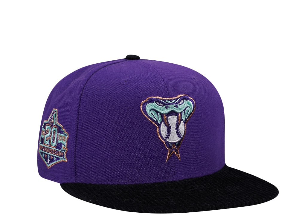 New Era Arizona Diamondbacks 20th Anniversary Cord Visor Edition Purple 59Fifty Fitted Cap