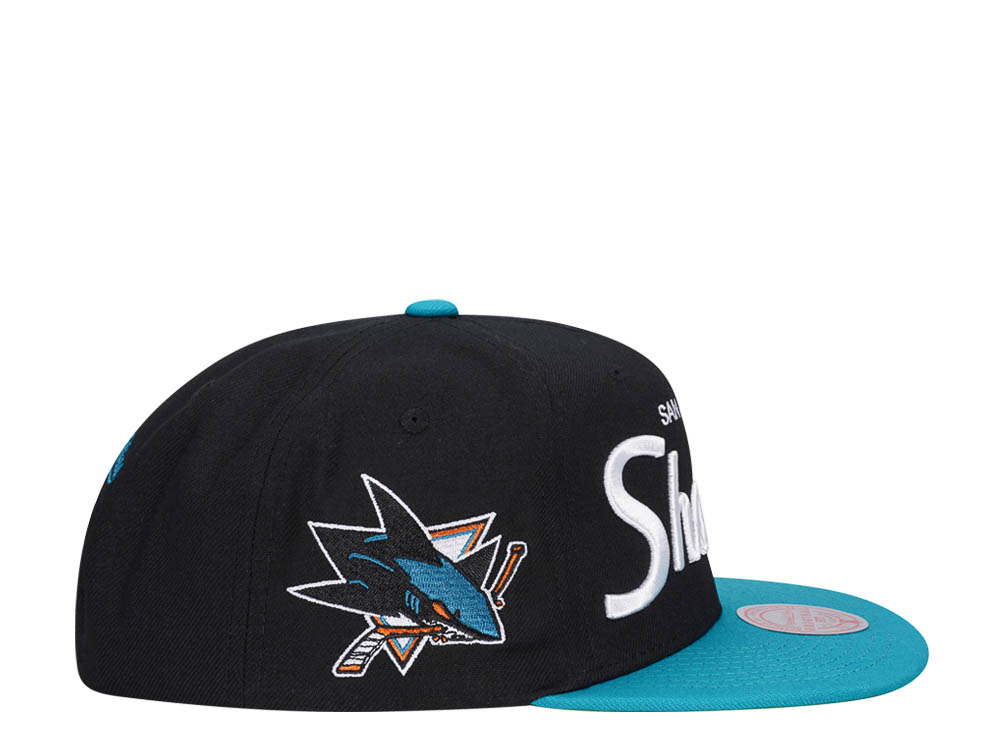Mitchell & Ness San Jose Sharks Vintage Script Snapback Cap