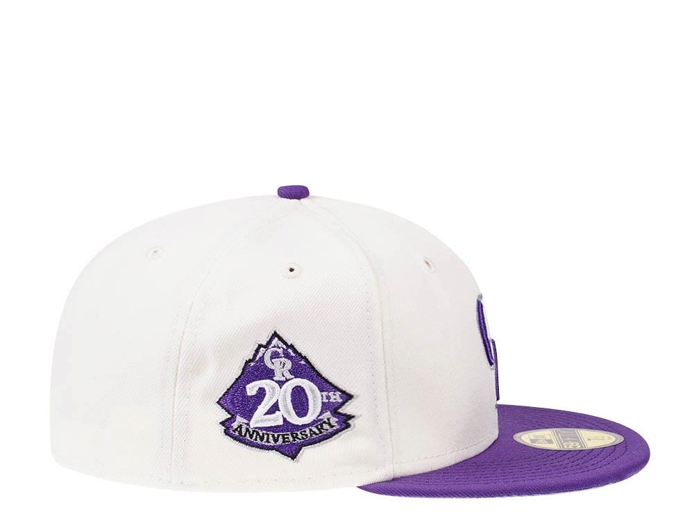 New Era Colorado Rockies 20th Anniversary Cream Two Tone Edition 59Fifty Fitted Cap