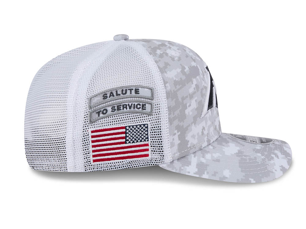 New Era Carolina Panthers Digi Camo Salute to Service 2024 Trucker 9Seventy Snapback Cap