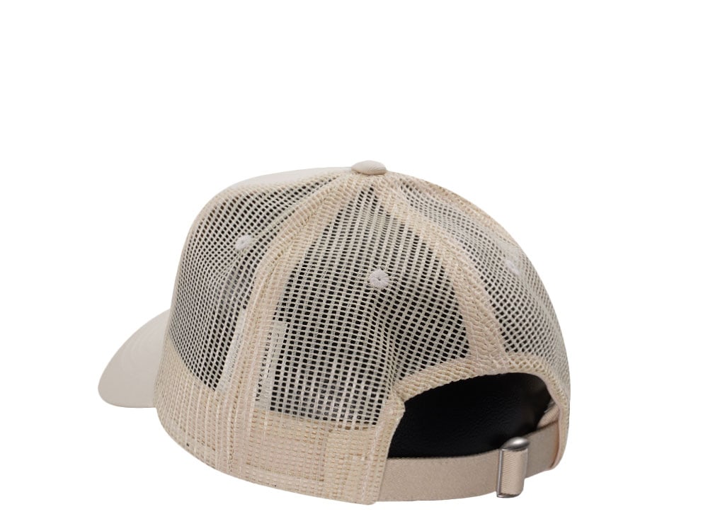 Von Dutch Oval Patch Beige Trucker Strapback Cap