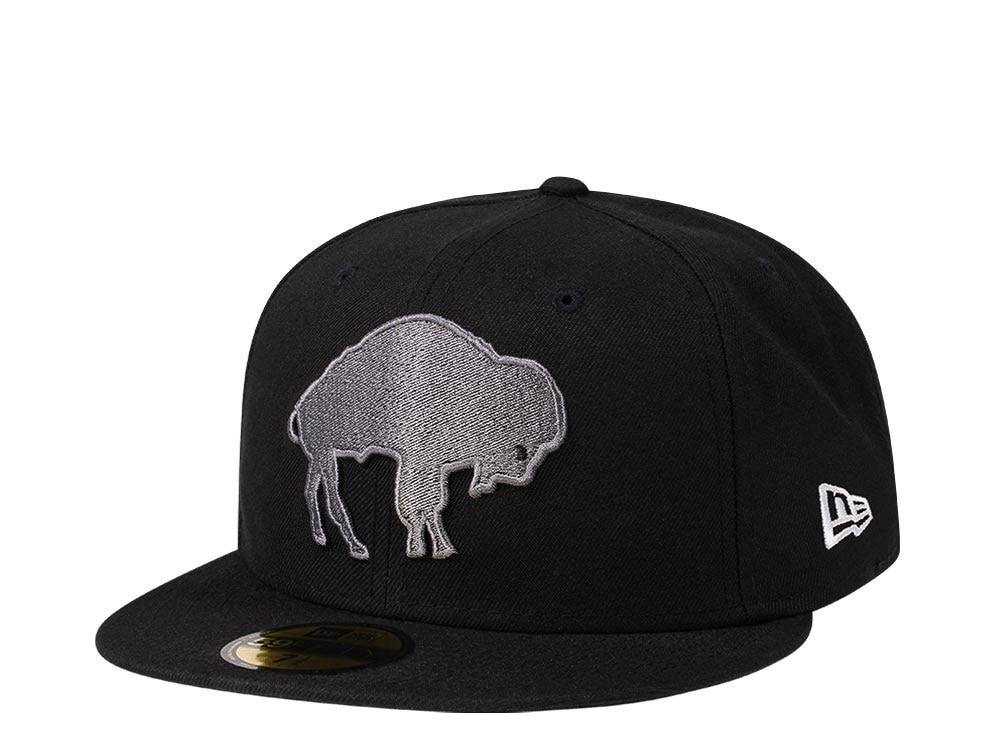 New Era Buffalo Bills Throwback Steel Black Edition 59Fifty Fitted Cap