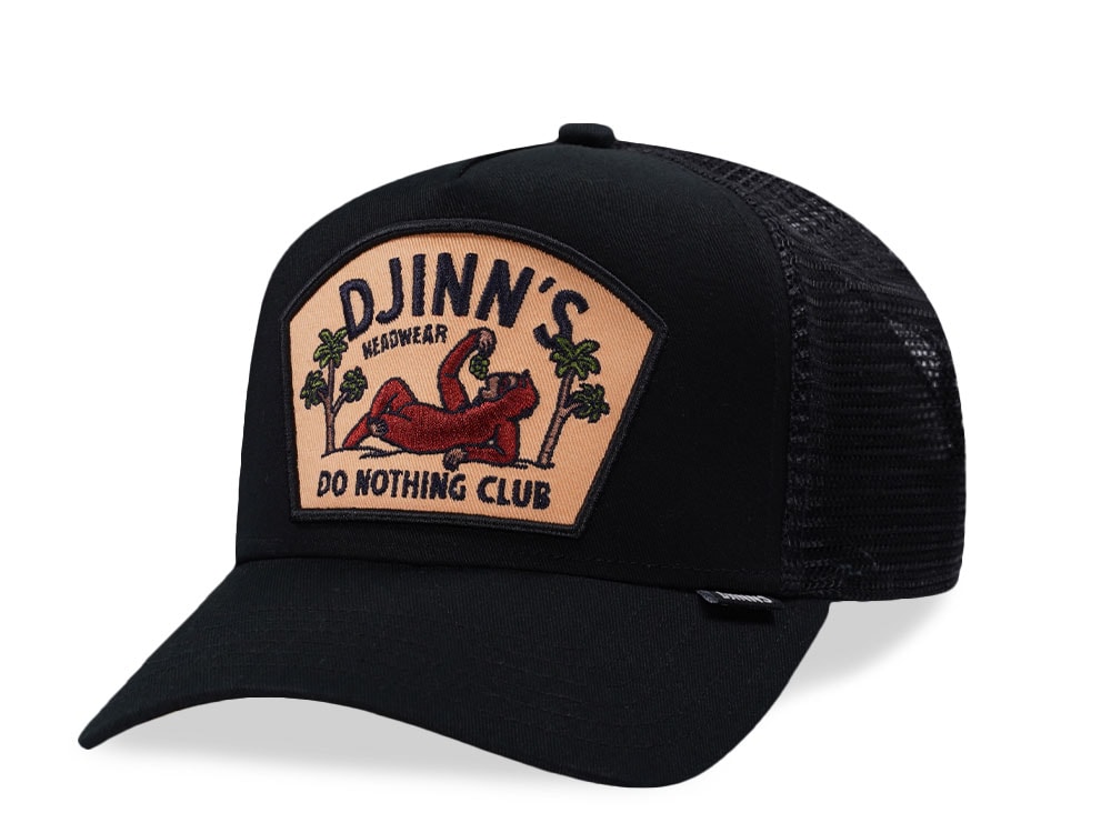 Djinns HFT Do Nothing Club Sloth Black Trucker Snapback Cap